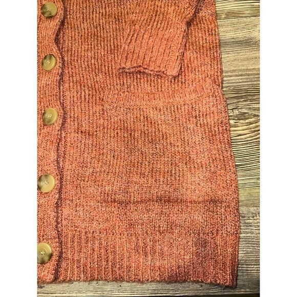 A.N.A. Womens Rust Tweed Marled Cable Knit V-Neck Sweater. Size MT(Med Tall) 9 - Picture 3 of 8